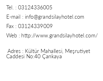 Grand Silay Hotel iletiim bilgileri